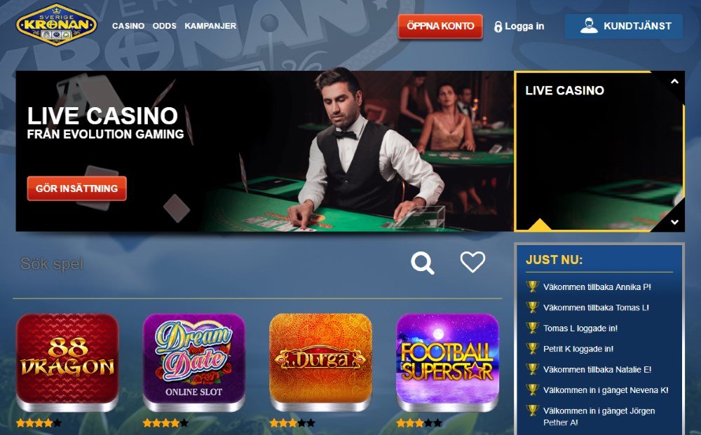 Recension ett svenskt casino Sverige Mieten